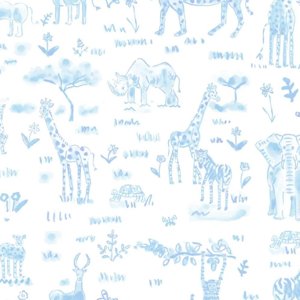 Evelyn Henson Safari Blue Wallpaper roll